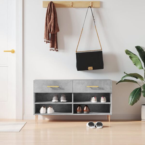 vidaXL Kenk&auml;penkki betoninharmaa 102x35x55 cm tekninen puu