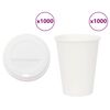 vidaXL Paperiset kahvikupit kansilla 1000 kpl 12oz 300ml