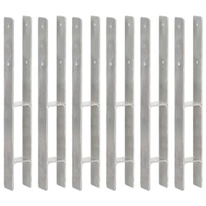 vidaXL Aita-ankkurit 6 kpl hopea 7x6x60 cm galvanoitu ter&auml;s