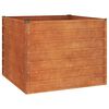 vidaXL Korotettu kukkalaatikko ruoste 100x100x77 cm Corten ter&auml;s