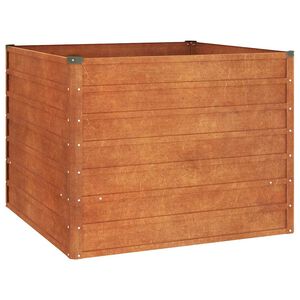 vidaXL Korotettu kukkalaatikko ruoste 100x100x77 cm Corten ter&auml;s