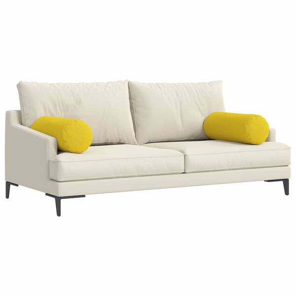 vidaXL Pystytyynyt 2 pcs Vaalea keltainen Ø 25 x 70 cm kangas