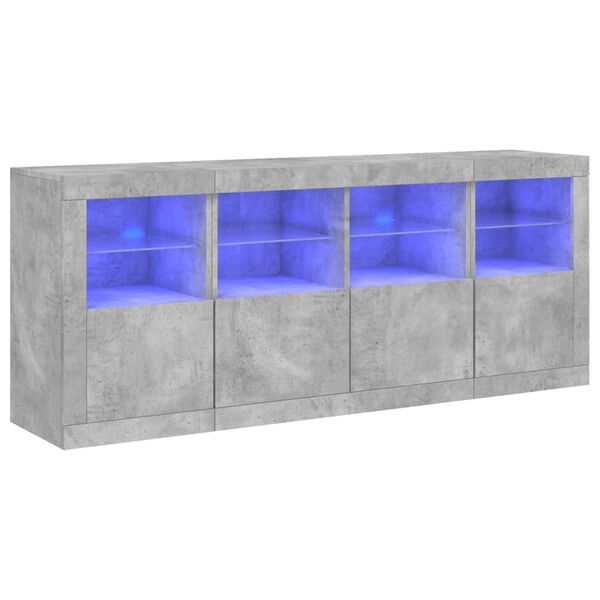 vidaXL Senkki LED-valoilla betoninharmaa 163x37x67 cm