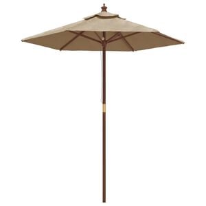 vidaXL Puutarhan aurinkovarjo puutolppa taupe 196x231 cm