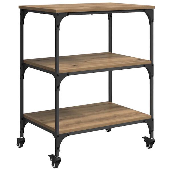 vidaXL Keitti&ouml;vaunu Artisan tammi 60 x 41 x 76 cm Tekninen puu