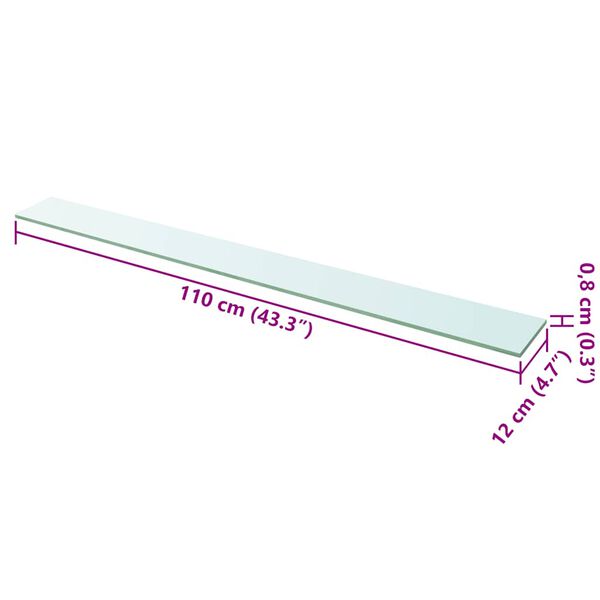 vidaXL Hyllyt 2 kpl kirkas lasi 110x12 cm