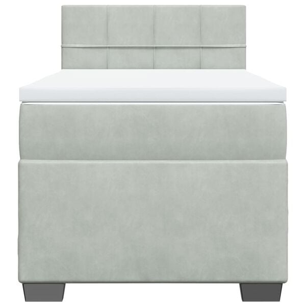 vidaXL Jenkkisänky patjalla vaaleanharmaa 100x200 cm sametti