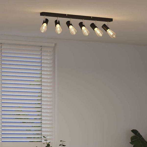 vidaXL Kattospotti Musta 73 x 6.5 x 11.5 cm Teräs