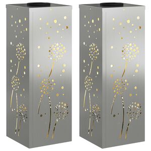 vidaXL Aurinko LED-polkuvalo 2 kpl L&auml;mpim&auml;n Valkoinen 18 x 18 x 50 cm