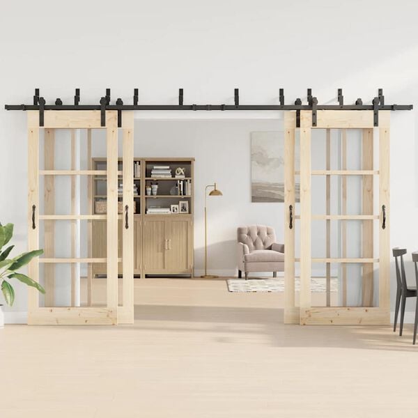 vidaXL Liukuovi Hardware Kit 400 cm Ter&auml;s Musta