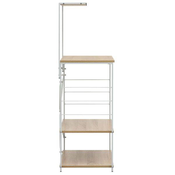 vidaXL Mikroaaltouunikaappi valk ja tammi 60x39,6x123 cm tekninen puu