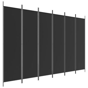 vidaXL 6-paneelinen Tilanjakaja musta 300x200 cm kangas