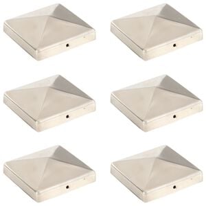 vidaXL Pyramidin muotoinen aitatolpan k&auml;rki 6 kpl ter&auml;s 101x101 mm