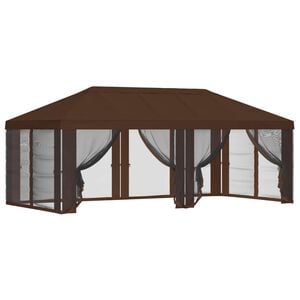 vidaXL Gazebo-peite sivuseinill&auml; 6 x 3 m Ruskea Polyesteri 190