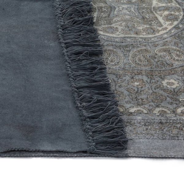 vidaXL Kilim matto puuvilla 160x230 cm harmaalla kuviolla