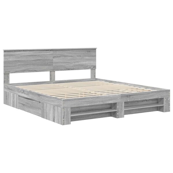 vidaXL S&auml;ngyn runko Harmaa Sonoma 6FT Super King Size Tekninen puu