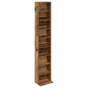 vidaXL CD-kaappi Vanha puu 33 x 23,5 x 175 cm Tekninen puu