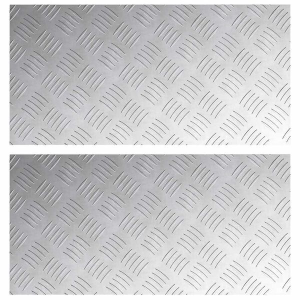 vidaXL Portaan askelma Suorakaide 2 pcs Hopea 60 x 30 cm Alumiini