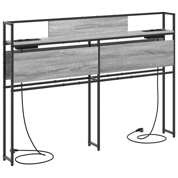 vidaXL S&auml;ilytysp&auml;&auml;ty hyllyll&auml; Harmaa sonoma 140 cm Tekninen puu