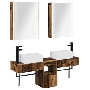 vidaXL Kylpyhuoneen kaappisetti 5 pcs Vanha puu 53 x 15,5 x 70 cm