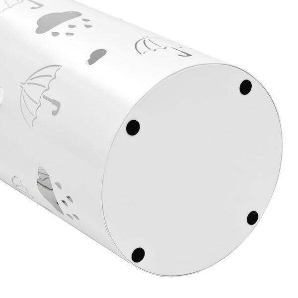 vidaXL Sateenvarjoteline sateenvarjot teräs valkoinen