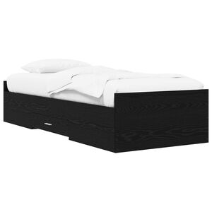 vidaXL S&auml;nkykehys varastolla Musta tammi 80 x 200 cm Tekninen puu