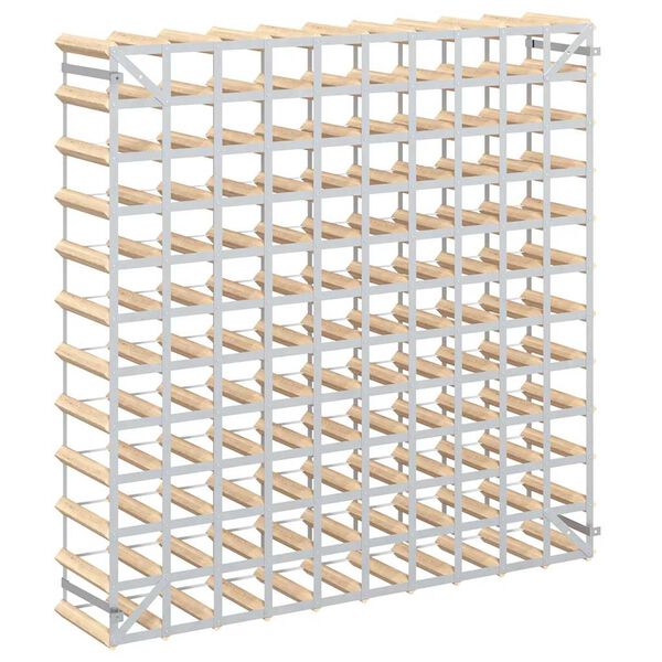 vidaXL Viinipulloteline 120 pullolle kierr&auml;tetty puu