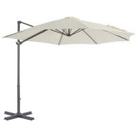 vidaXL Riippuva aurinkovarjo alumiinipylväällä 300 cm hiekka