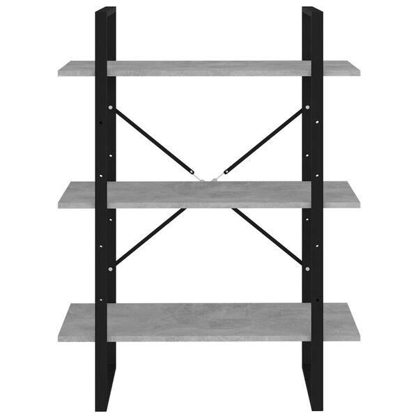 vidaXL Kirjahylly betoninharmaa 80x30x105 cm tekninen puu