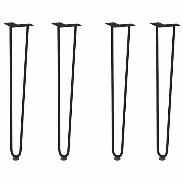 vidaXL konsolipöytien neulajalat, 4 kpl, musta, 72 cm, täysteräs