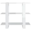 vidaXL Kirjahylly/tilanjakaja korkeakiilto valkoinen 100x30x87 cm