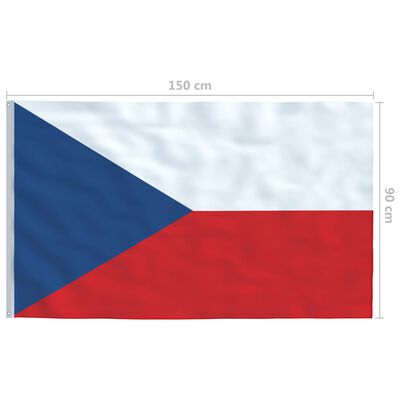 vidaXL Tšekin lippu ja tanko alumiini 4 m