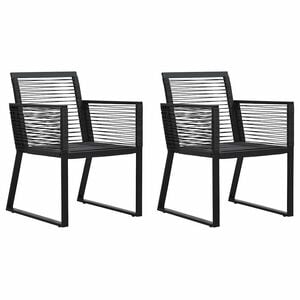 vidaXL Puutarhatuolit 2 kpl musta PVC rottinki