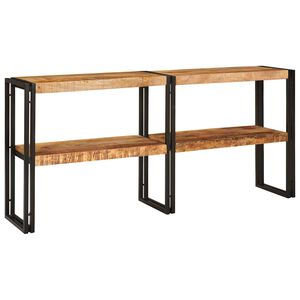 vidaXL Konsolip&ouml;yt&auml; hyllyll&auml; Ruskea 160 x 33 x 75 cm Kiinte&auml; mango puu