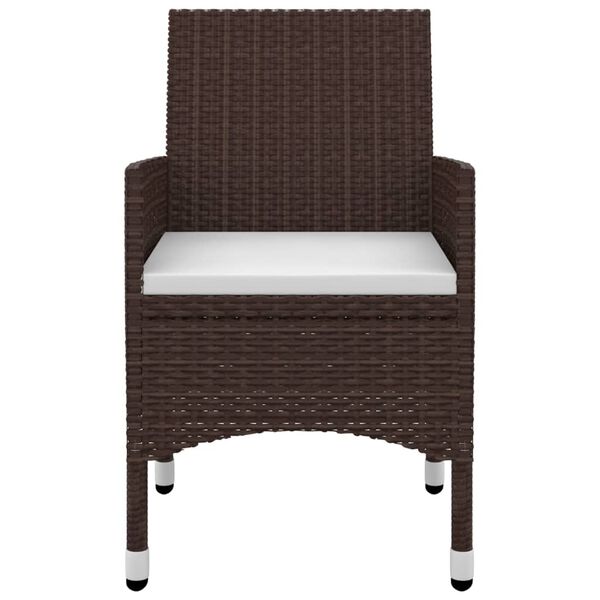 vidaXL 7-osainen Ulkoruokaryhm&auml; tyynyill&auml; polyrottinki ja lasi