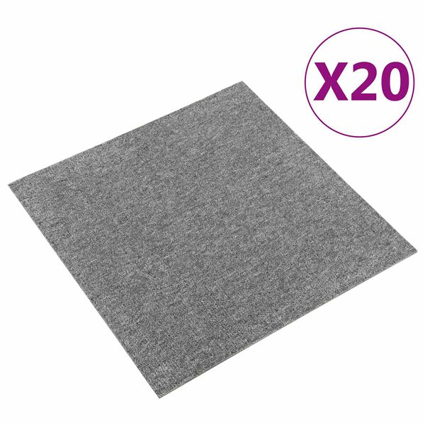 vidaXL Matto 20 pcs Harmaa 50 x 50 cm 100% polypropeeni