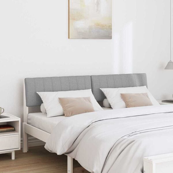 vidaXL Verhoiltu s&auml;ngynp&auml;&auml;ty Vaaleanharmaa 160 cm Massiivinen m&auml;nty