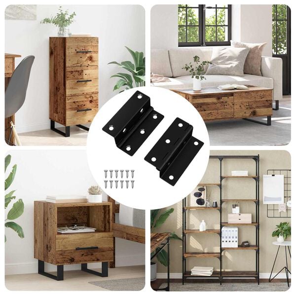 vidaXL Sarana 2 pcs Musta 38 x 17 x 60 mm Rauta