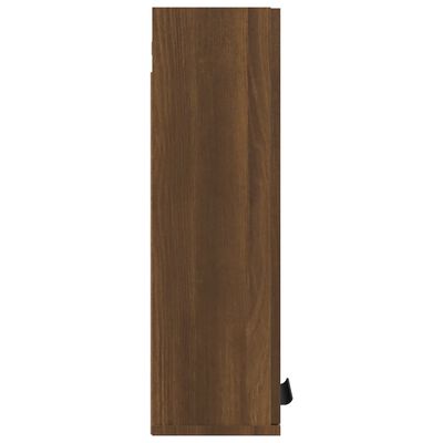 vidaXL Seinäkiinnitettävä kylpyhuoneen kaappi ruskea tammi 32x20x67 cm