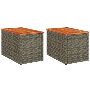 vidaXL Puutarhan sivup&ouml;yd&auml;t 2 kpl harmaa 55x34x37 cm polyrottinki puu