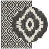 vidaXL Alue Matto Luonnollinen ja musta 200 x 290 cm PET