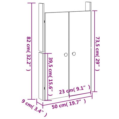 vidaXL Ulkokeittiökaapin ovet 2 kpl 50x9x82 cm täysi mänty