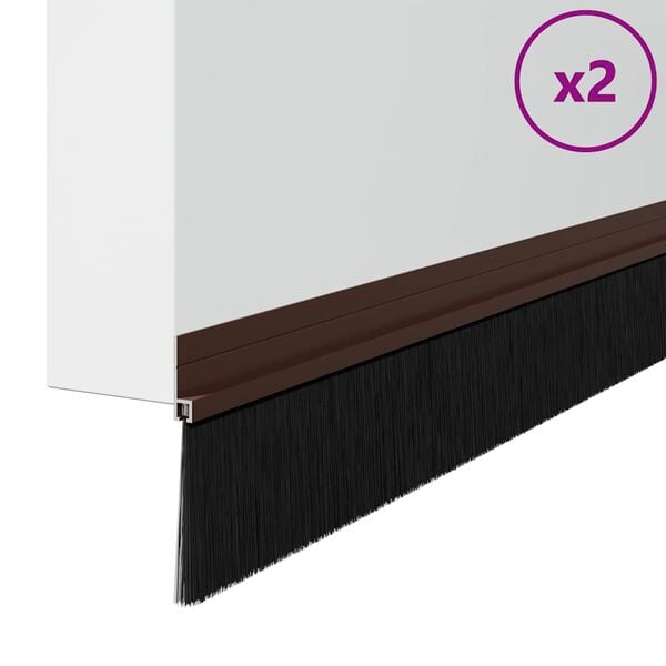 vidaXL Itsekiinnittyv&auml;t oven harjatiivisteet 2 pcs Ruskea 100 cm