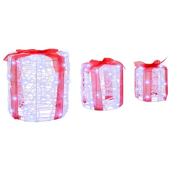 vidaXL Lahjarasian Koristus 3 pcs Kylmä valkoinen 20 x 20 x 21 cm