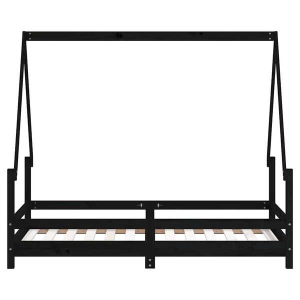 vidaXL Lasten s&auml;ngynrunko musta 80x160 cm t&auml;ysi m&auml;nty