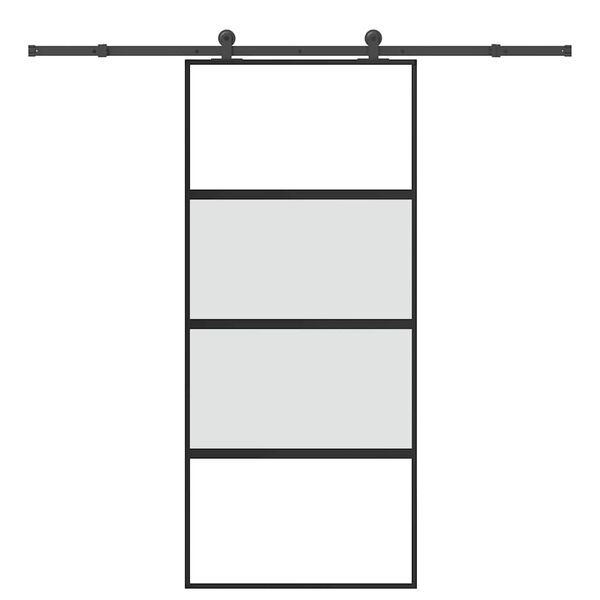 vidaXL liukuovi laitteistosarjalla 90x205cm karkaistu lasi ja alumiini