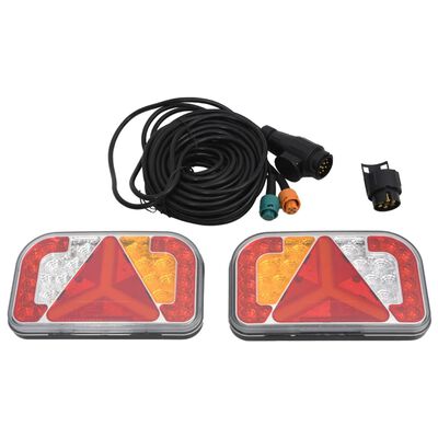 vidaXL Perävaunuvalot 2 kpl punainen 24x5x14,5 cm 12V LED polttimo