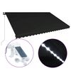 vidaXL Sis&auml;&auml;nkelattava markiisi tuulisensori ja LED 500x300cm