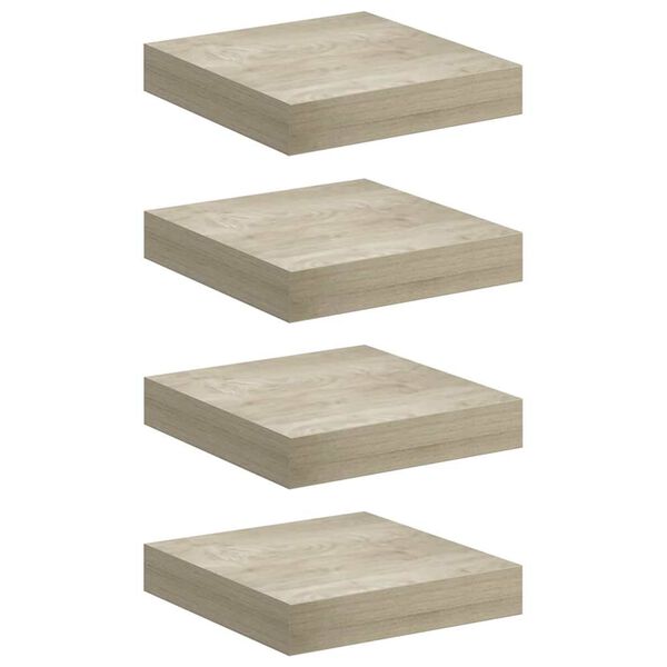 vidaXL Kelluvat sein&auml;hyllyt 4 kpl tammi 23x23,5x3,8 cm MDF