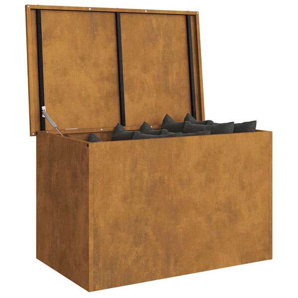 vidaXL Ulkos&auml;ilytyslaatikko Ruosteinen 80 x 50,5 x 50 cm Ter&auml;s